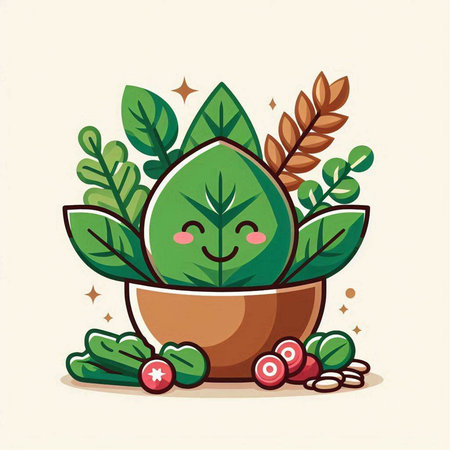 Cute plant in a pot. Vector illustration in cartoon style.のイラスト素材