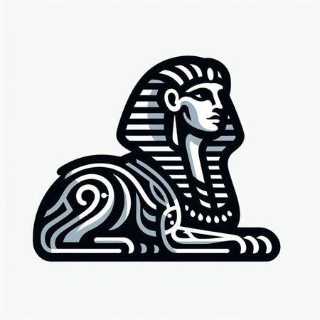 Egyptian pharaoh icon. Vector illustration. Isolated on white background.のイラスト素材