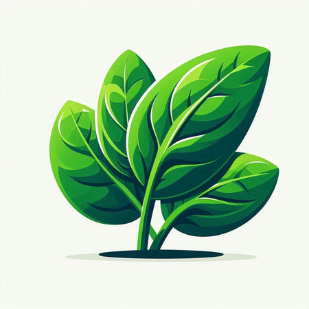 green leaves of spinach isolated on a white background. vector illustration.のイラスト素材