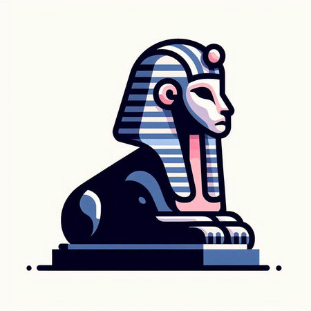 Egyptian Sphinx, vector illustration, egyptian pharaohのイラスト素材