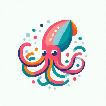 Octopus. Cute cartoon character. Colorful vector illustration.のイラスト素材