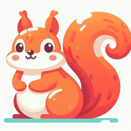 Cute cartoon squirrel sitting on a white background. Vector illustration.のイラスト素材