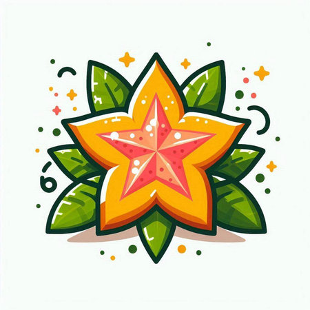 Starfruit icon. Vector illustration. Isolated on white background.のイラスト素材