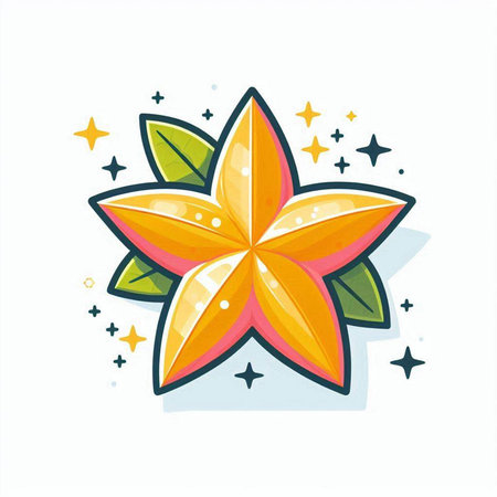 Star fruit icon on white background. Vector illustration. Eps 10.のイラスト素材