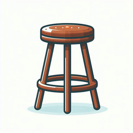 Bar stool icon. Vector illustration of a bar stool isolated on white background.のイラスト素材