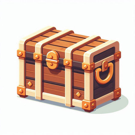 Treasure chest isolated on a white background. Vector illustration. Eps 10.のイラスト素材