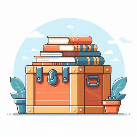 Illustration of a wooden stool on a white background, vector illustrationのイラスト素材