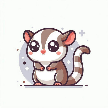 Cute cartoon squirrel sitting on a tree branch. Vector illustration.のイラスト素材