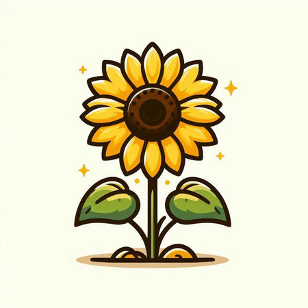 Sunflower vector illustration. Sunflower icon. Sunflower icon.のイラスト素材