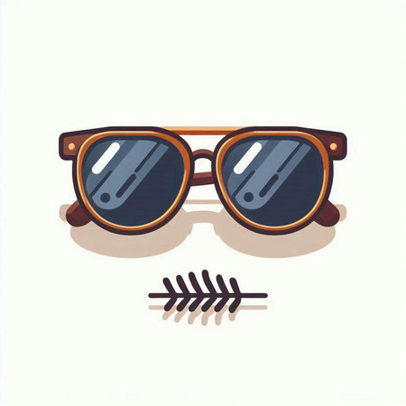 Sunglasses in retro style on white background. Vector illustration.のイラスト素材