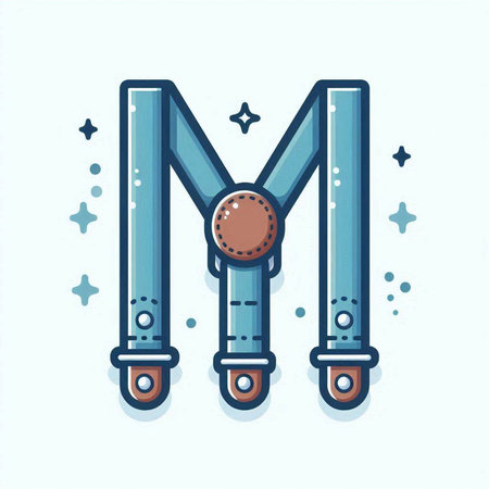 Vector illustration of the letter M in the style of doodle.のイラスト素材