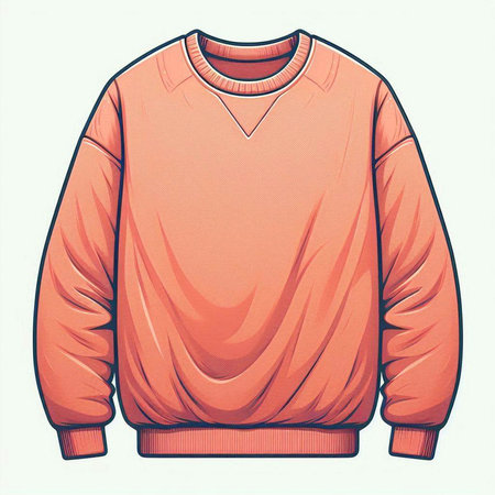 Vector illustration of a red sweatshirt on a white background in retro styleのイラスト素材