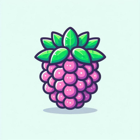 Raspberry icon. Vector illustration in cartoon style. Isolated on white background.のイラスト素材