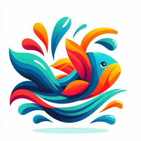 Colorful fish on white background. Vector illustration for your design.のイラスト素材