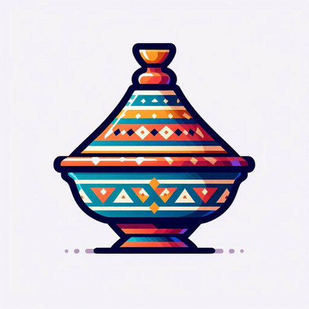 Vector illustration of traditional indian pottery. Pottery for tea ceremony.のイラスト素材