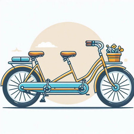 Bicycle in vintage style, vector illustration, eps 10.のイラスト素材