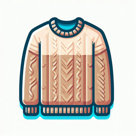 Vector illustration of a warm knitted sweater on a white background.のイラスト素材