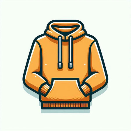 Orange hoodie vector icon isolated on white background. Vector illustration.のイラスト素材