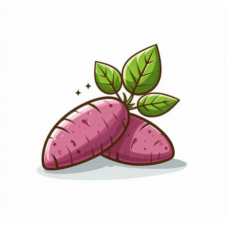 Sweet potato isolated on white background. Vector illustration. Eps 10.のイラスト素材
