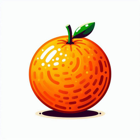 Orange fruit isolated on a white background. Vector illustration in cartoon style.のイラスト素材