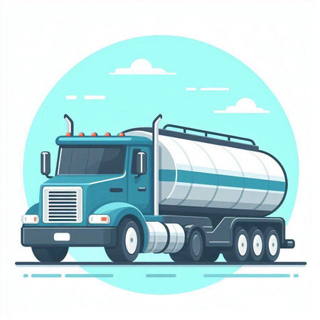 Vector illustration of a tank in flat style. Military theme design.のイラスト素材