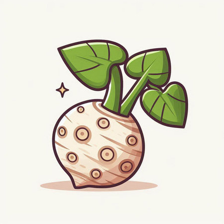 Celery root vegetable icon. Vector illustration of celery root.のイラスト素材