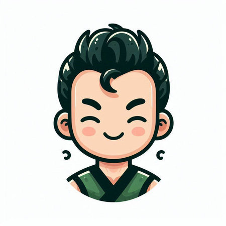 Cute cartoon boy. Vector illustration isolated on a white background.のイラスト素材