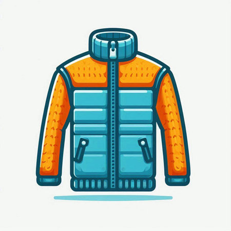Vector illustration of winter jacket. Isolated on a white background.のイラスト素材