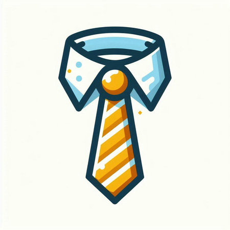 Illustration of a necktie icon isolated on a white background.のイラスト素材