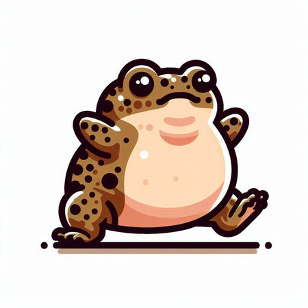 Cute cartoon frog isolated on a white background. Vector illustration.のイラスト素材