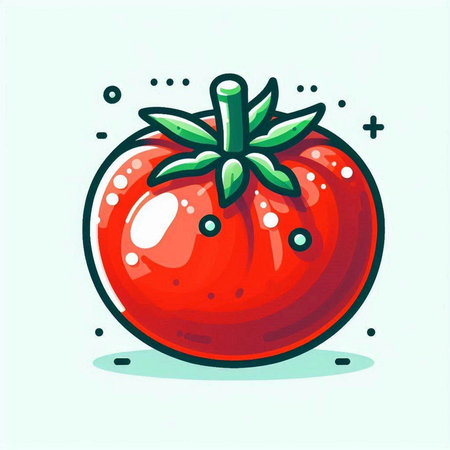 Tomato. Vector illustration. Isolated on a white background.のイラスト素材