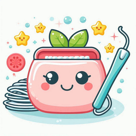 Cute and kawaii face cream jar. Vector illustration.のイラスト素材