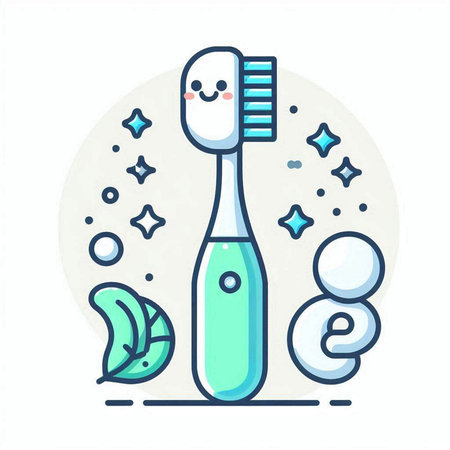 Toothbrush and toothpaste. Oral hygiene. Vector illustration.のイラスト素材