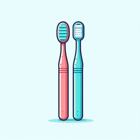Toothbrush and toothpaste in flat style. Vector illustration.のイラスト素材