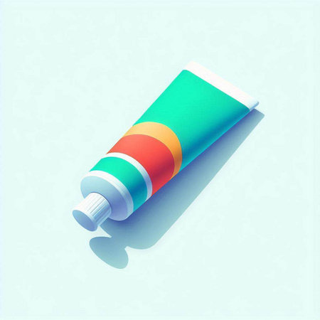 A tube of toothpaste on a blue background. Vector illustration.のイラスト素材