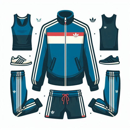 Set of sportswear. Vector illustration isolated on white background.のイラスト素材