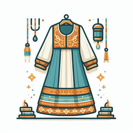 Vector hand drawn ethnic patterned sweater. Colorful graphic illustration.のイラスト素材