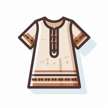 Ukrainian folk costume. Vector illustration in a flat style.のイラスト素材