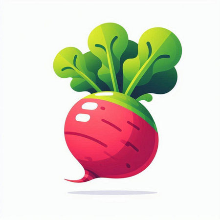 Radish vector illustration isolated on white background. Vegetable icon.のイラスト素材