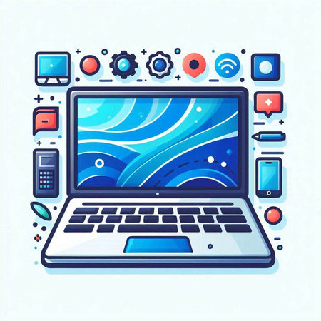 Yellow tulip and green leaves on white background. Vector illustration.のイラスト素材