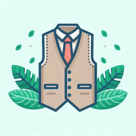 Illustration of a hunting vest on a white background, vector illustrationのイラスト素材