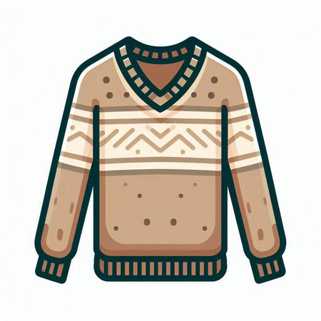 Knitted sweater isolated on a white background. Vector illustration in cartoon style.のイラスト素材
