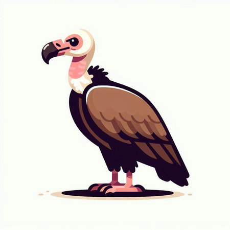 vector illustration of a vulture on a white background. flat styleのイラスト素材