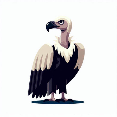 Griffon vulture vector illustration isolated on a white background.のイラスト素材