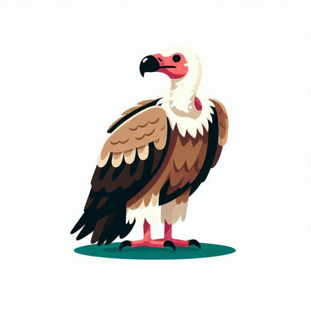 Griffon vulture, vector illustration isolated on white background.のイラスト素材