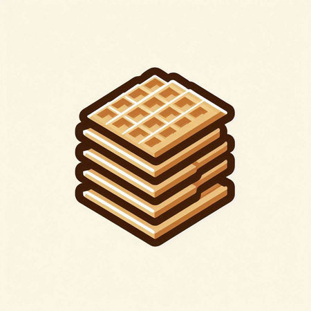 Wafers icon. Vector illustration of a stack of cookies.のイラスト素材