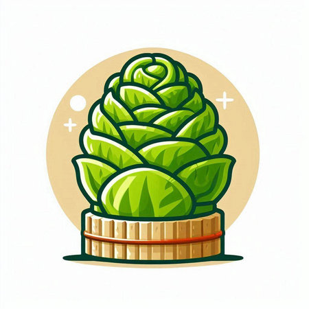 Cabbage icon in flat style isolated on white background. Vector illustration.のイラスト素材