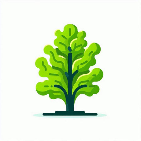 Green tree icon isolated on white background. Flat style vector illustration.のイラスト素材