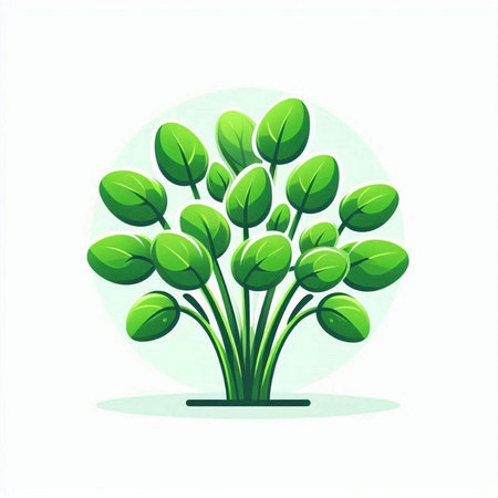 Vector illustration of a green plant on a white background. Vector illustration.のイラスト素材