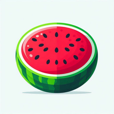 Cute watermelon character. Vector illustration in flat cartoon style.のイラスト素材